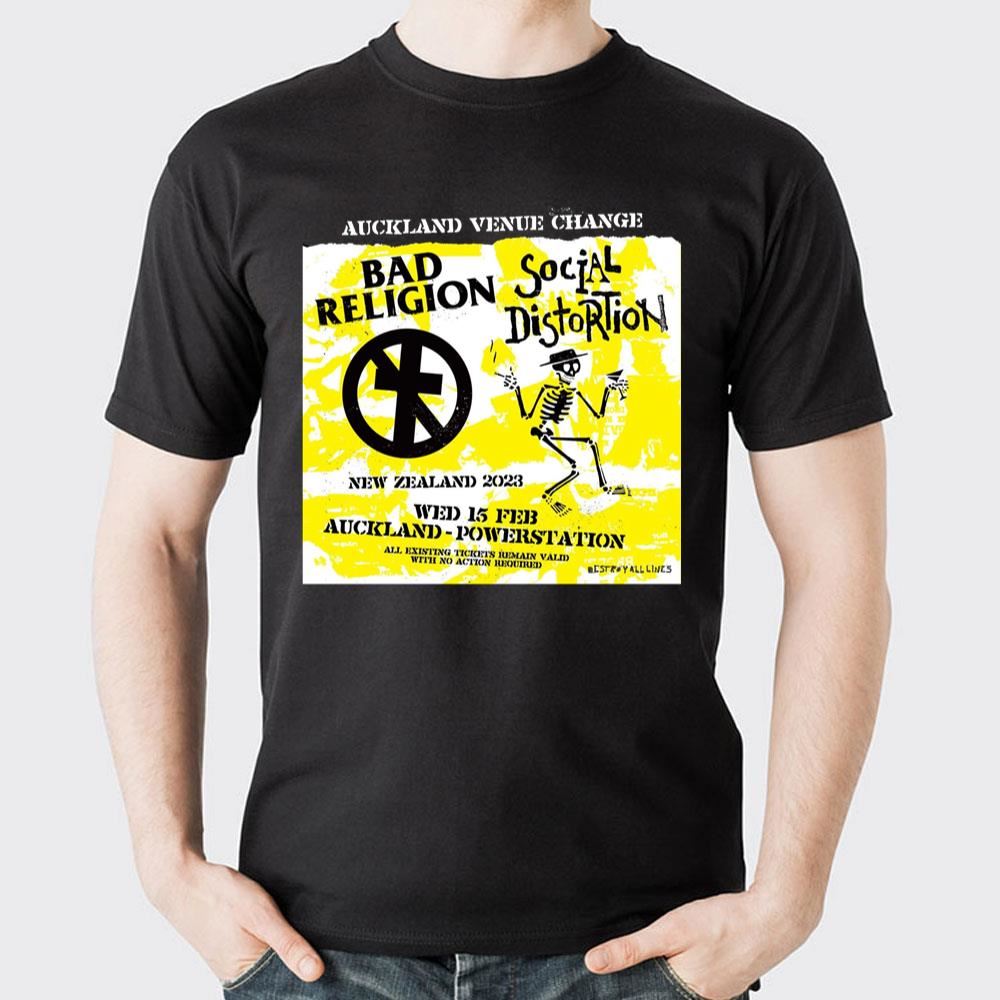 Auckland Venue Change Social Distortion Bad Religion 2023 Awesome Shirts